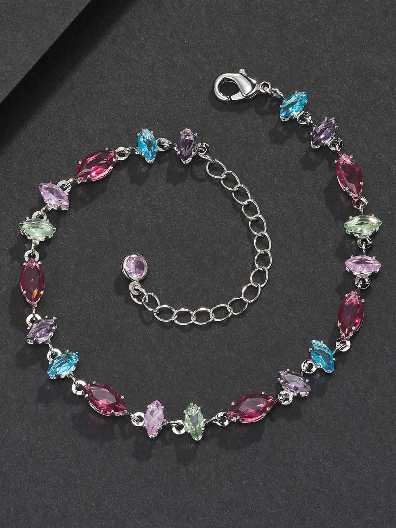 Hip-Hop Bracelet Set, Stackable Bracelets, Multi-Shaped Beads, Copper Chain, Jewelry Clasp Closure, Unisex Gift for Lovers, Dates, Birthdays