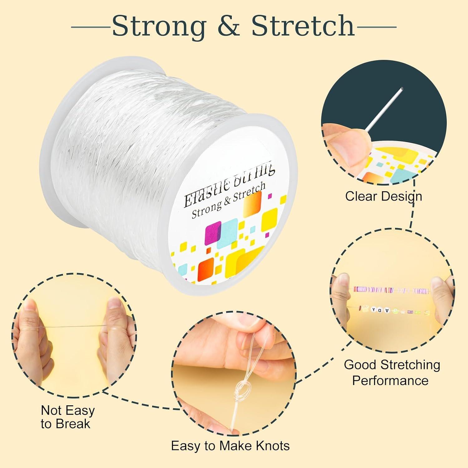 1mm Elastic String for Bracelets, Clear Elastic String Elastic Cord for Making, String for Bracelets, Necklaces, Beading and Crafts 100m/roll 1mm Elastic String for Bracelets, Clear Elastic String Elastic Cord for Making, String for Bracelets, Necklaces, Beading and Crafts 100m/roll