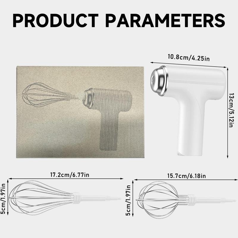 USB Rechargeable Wireless Handheld Electric Egg Beater, 1 Count Multi-functional Whisk Mixer, Portable Kitchen Mixer, Compact, Easy-to-use, and Space-saving Kitchen Appliances