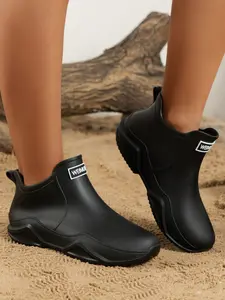 Women's Fall Winter Commute Short Tube Thick Sole Waterproof Casual Rain Boots, Stylish and Comfortable Footwear for Daily Use