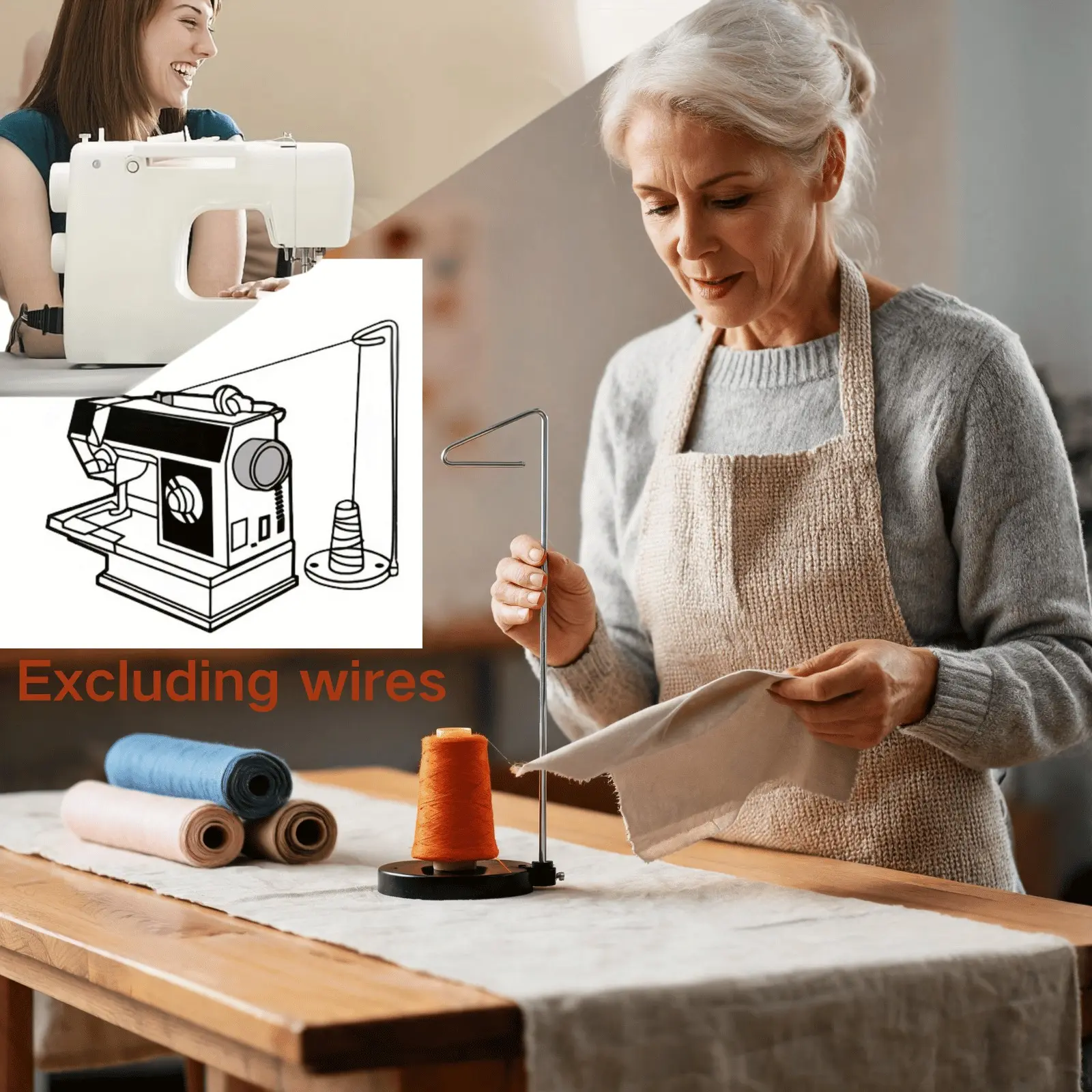 1pc Portable Sewing Machine Thread Stand, Detachable Thread Holder for Home Embroidery Sewing Quilting Accessories, Lightweight Thread Organizer, Handcraft Artisan Supplies