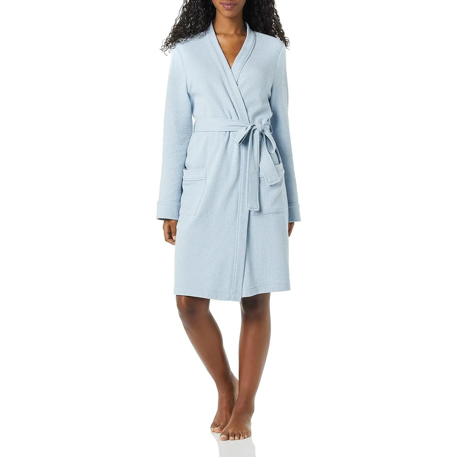 Women's Lightweight Waffle Full-Length Bath Robe (Available in Plus Size)