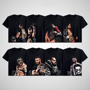 WWE Men's Casual Cotton Crewneck Collection T-Shirt, Wrestling Collection Apparel, Short-Sleeve Menswear Fan Top, Champions Sports Gift for Him/Her