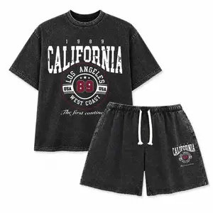Unisex Vintage 1989 Holafish California Los Angeles Graphic T-Shirt - American West Coast Acid Wash Oversized Short Sleeve Menswear Top - TikTok Store