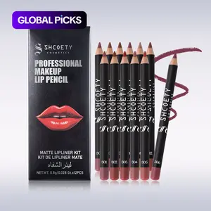 Long Lasting Lip Liner Set, 12pcs/set Matte Waterproof Lip Liner Pencil, Easy Coloring Lip Liner Pen, Suitable for All Occasions Lip Makeup, Cosmetic, Lipliner #GLOBAL PICKS