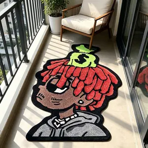 American Cartoon Hair Boy Carpet, Soft Plush Rug for Bedroom, Living Room, Lounge Area, Easy to Clean, Modern Style