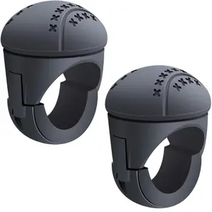 Anti-Slip Silicone Steering Wheel Knob, 3.5in Universal Fit for Cars, Trucks & Boats, 1/2 Packs Black