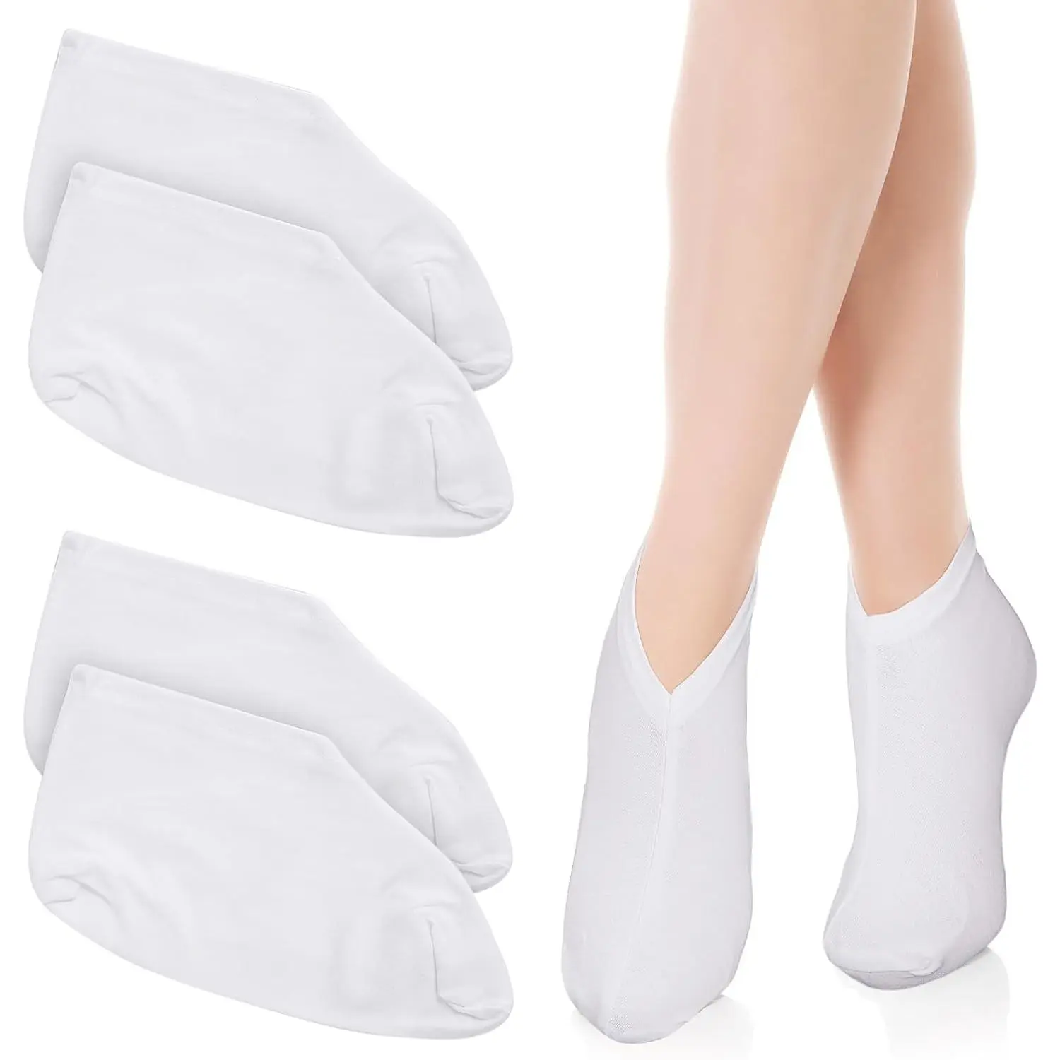 2 Pairs Moisturizing Socks Overnight for Dry Feet, Cotton Moisture Enhancing Soft Spa Absorbing Lotion Socks for Foot Care, Cosmetic Therapy for Women and Men : Beauty & Personal Care