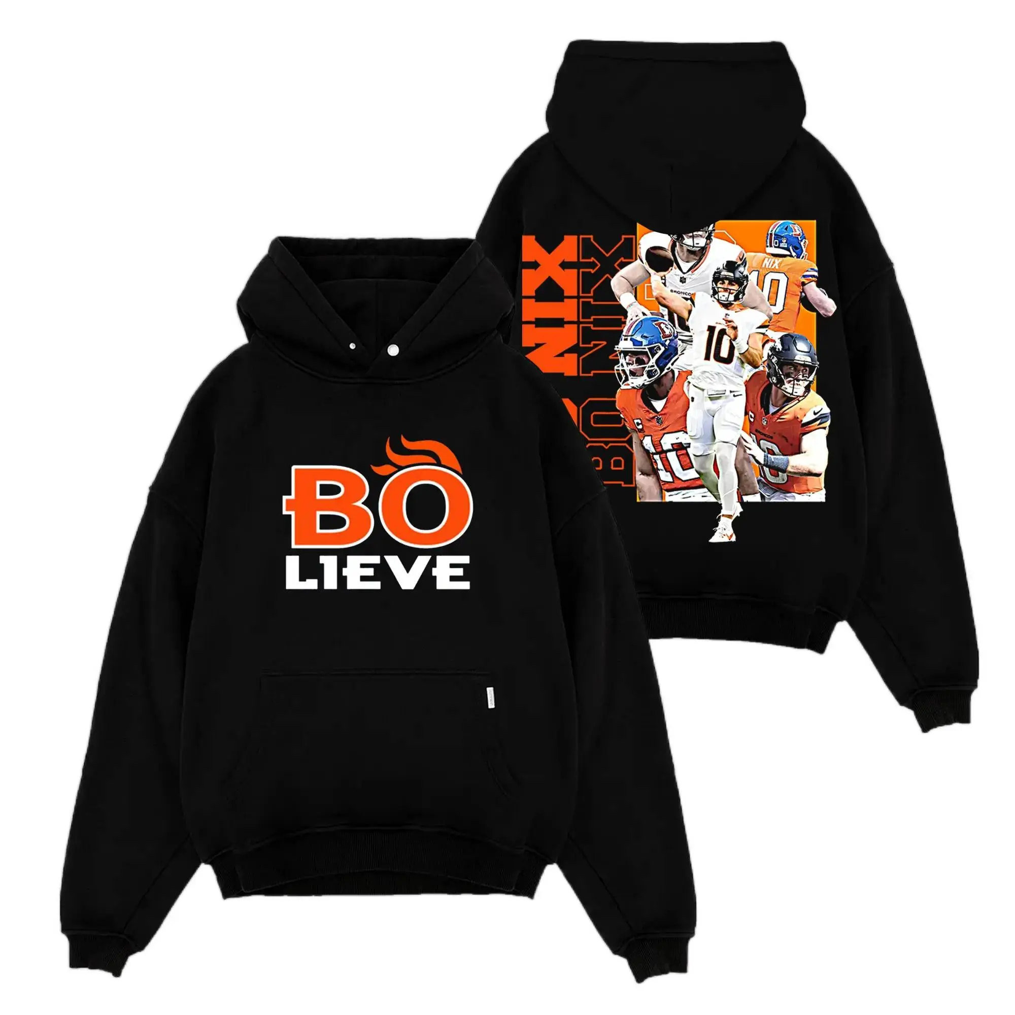 [Sale Up To 50%] Unisex Bo Nix 'Bolive' For Broncos Country Premium Cotton Hoodie Sweatshirt T-Shirt (Made In US), Broncos Football Fans Shirt, Game Day Outfits, Gift For Football Fans, Football Graphic Tee Hoodie