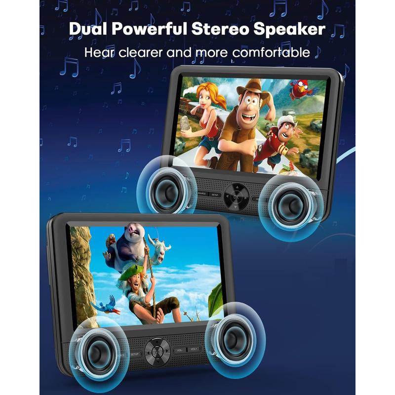 7.5 Inch Dual Portable DVD Player for , DVD Player Dual Screen Play a Same or Two Different Movies with Headrest Strap, Support Last Memory, AV Out/in, USB/SD Card, All Regions 7.5 Inch Dual Portable DVD Player for , DVD Player Dual Screen Play a Same or Two Different Movies with Headrest Strap, Support Last Memory, AV Out/in, USB/SD Card, All Regions