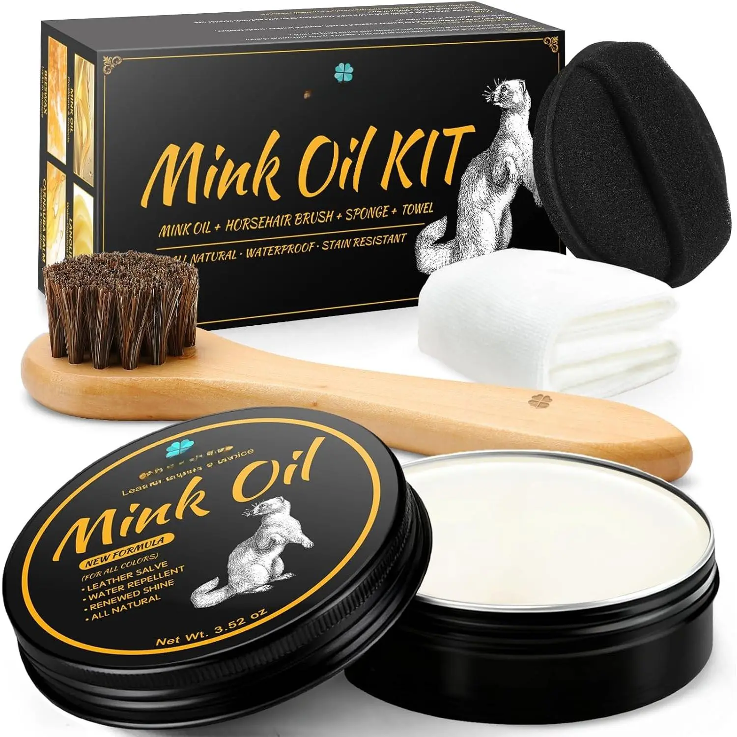 4-in-1  Oil Leather Conditioner and Cleaner 3.52 oz -   Formula for Boots and Shoes
