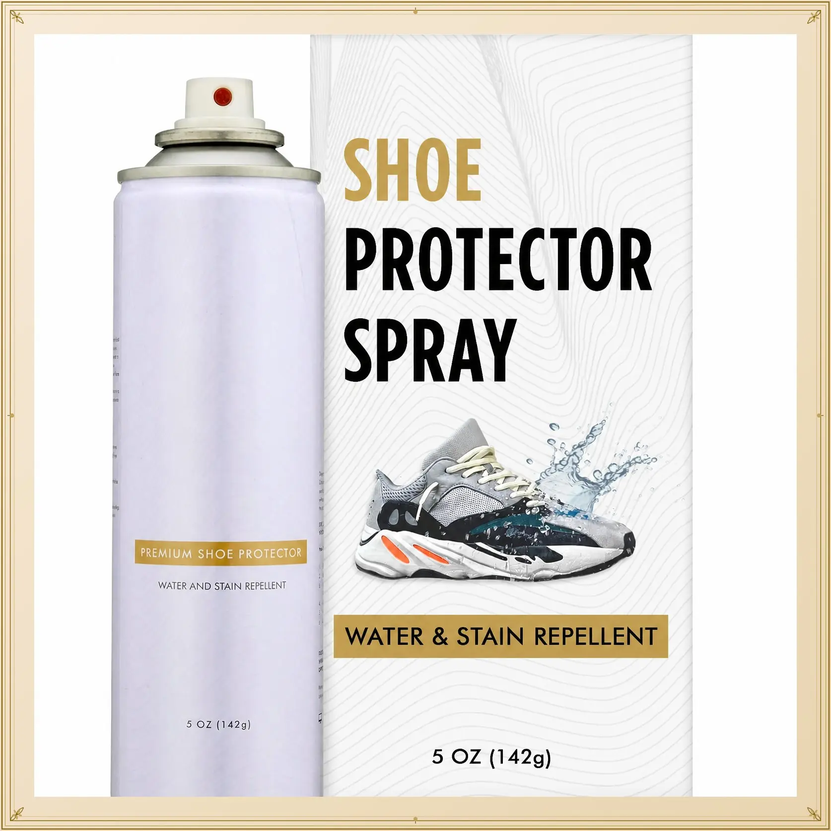 Shoe Protector Spray 5 oz Water-Repellent for Suede & Leather | Sneaker Protector Spray for White Sneakers, Nubuck & Canvas, Waterproof Formula Repels Water & StainsGift