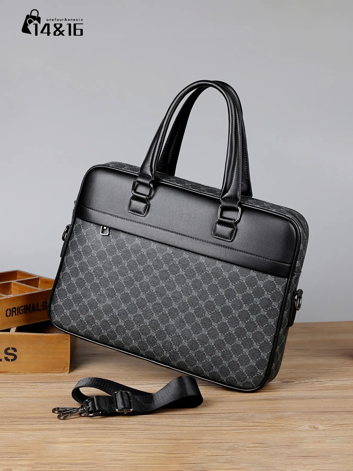 1pcs Men's Briefcase, Laptop Bag, Unisex Waterproof Professional Notebook Case, Business Work Use, Casual Style, All Seasons
