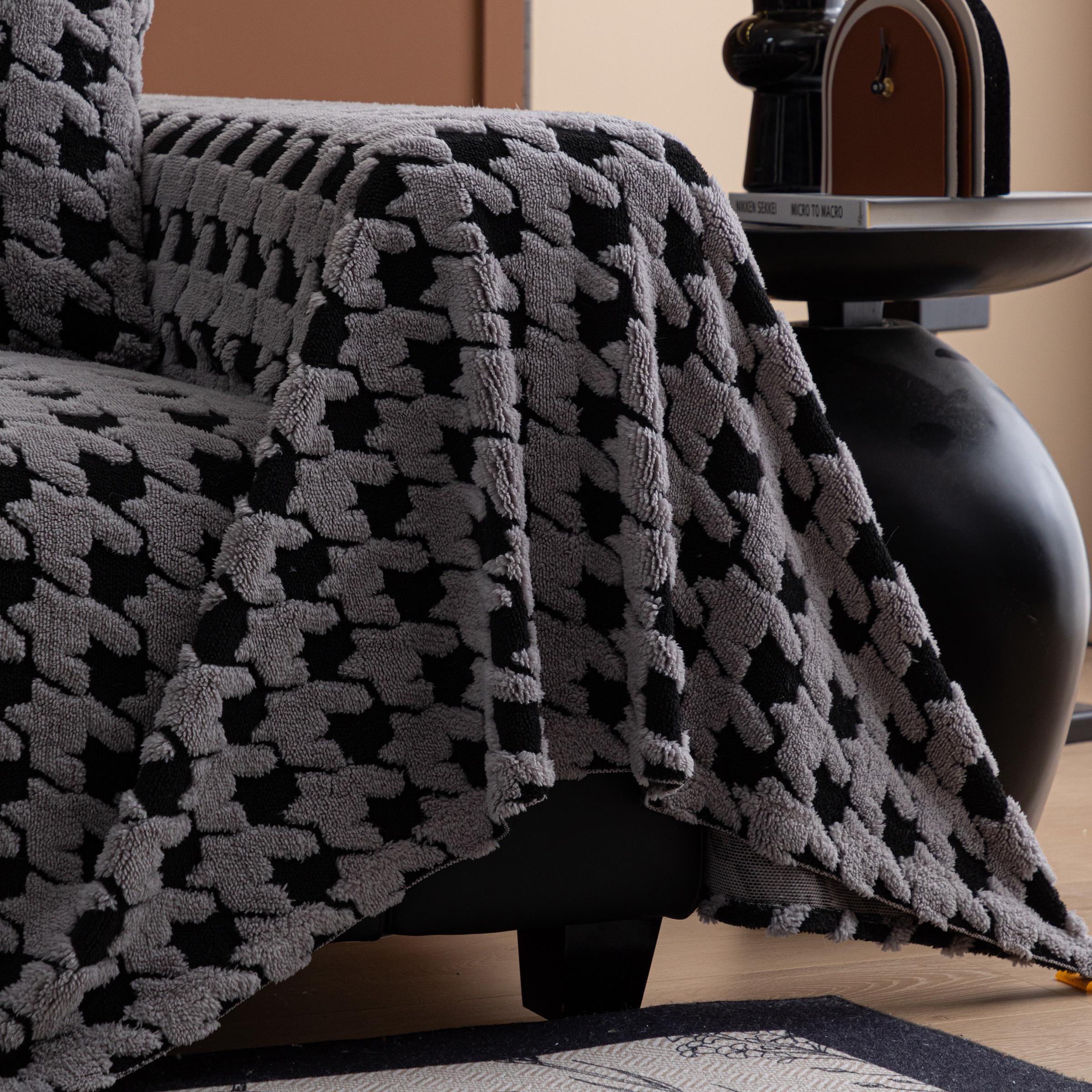 Geometric Pattern Sofa Cover, 1 Count Soft Comfortable Washable Sofa Slipcover, Dustproof Couch Protector, Universal Sofa Protector, Dustproof Sofa Protector for Home Living Room Bedroom Hotel Dormitory, Elastic Sofa Slipcover, Sofa Couch Covers