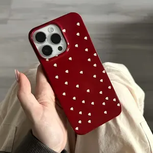 A Simple Small Floral Burgundy Phone Case That Protects The Phone with Large Holes, Suitable for Models 16/16Plus/16Pro/16Promax/15/15Plus/15Promax/14/14Plus/14Pro/14Promax, 13/13Pro/13Promax, 12/12Pro/12Promax, 11/11Pro Max.