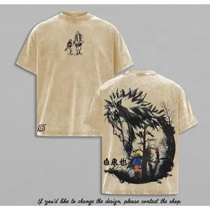 Master Jiraiya x Naruto Vintage Wash T-Shirt Anime Manga Graphic Tee, Heavyweight Streetwear, Japanese Anime Gift , Naruto Merch