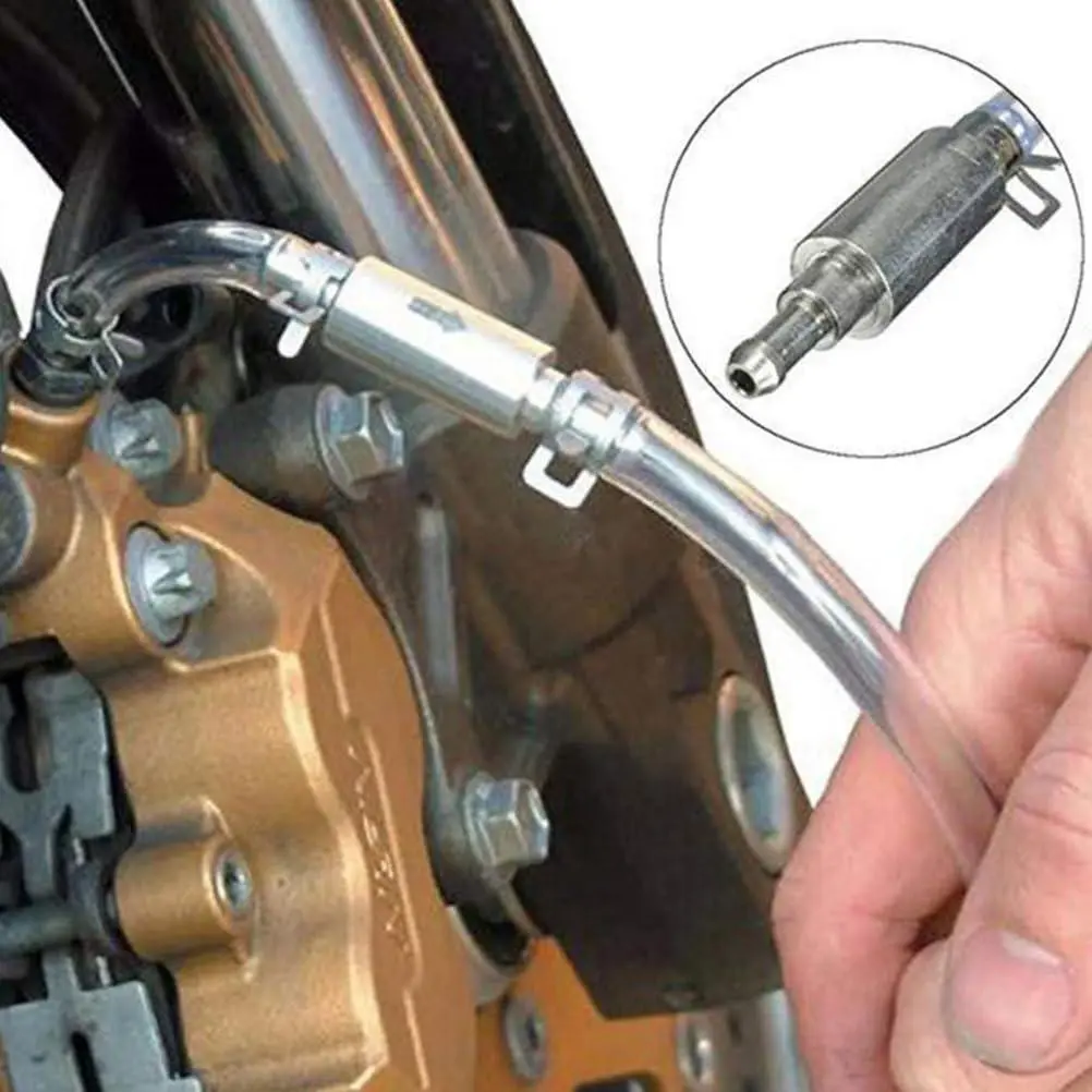 Brake Bleeder Hose - One Way Check Valve Tube BleedingTool Kit for Hydraulic System Bleeding, Universal BrakeFluid Bleeder Ki for Car Motorcyle Clutch, Soft Tube withMetal Clips