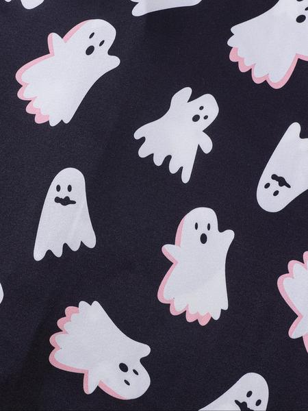 Halloween Children's 2-Piece Pajamas Set, New Halloween Bat Pumpkin Head Ghost Star Cardigan Short Sleeve Shorts,'s Medium and Large Pajamas for Party, Daily Wear, Vacation Home Clothes 2-Piece Pajamas Set