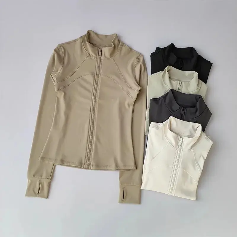 Women's Jackets Quick-drying Long Sleeve Jacket Running Training Coat Fitness Top Gym Jacket Workout Sweatshirt,Solid,Zip-Up,Pocket