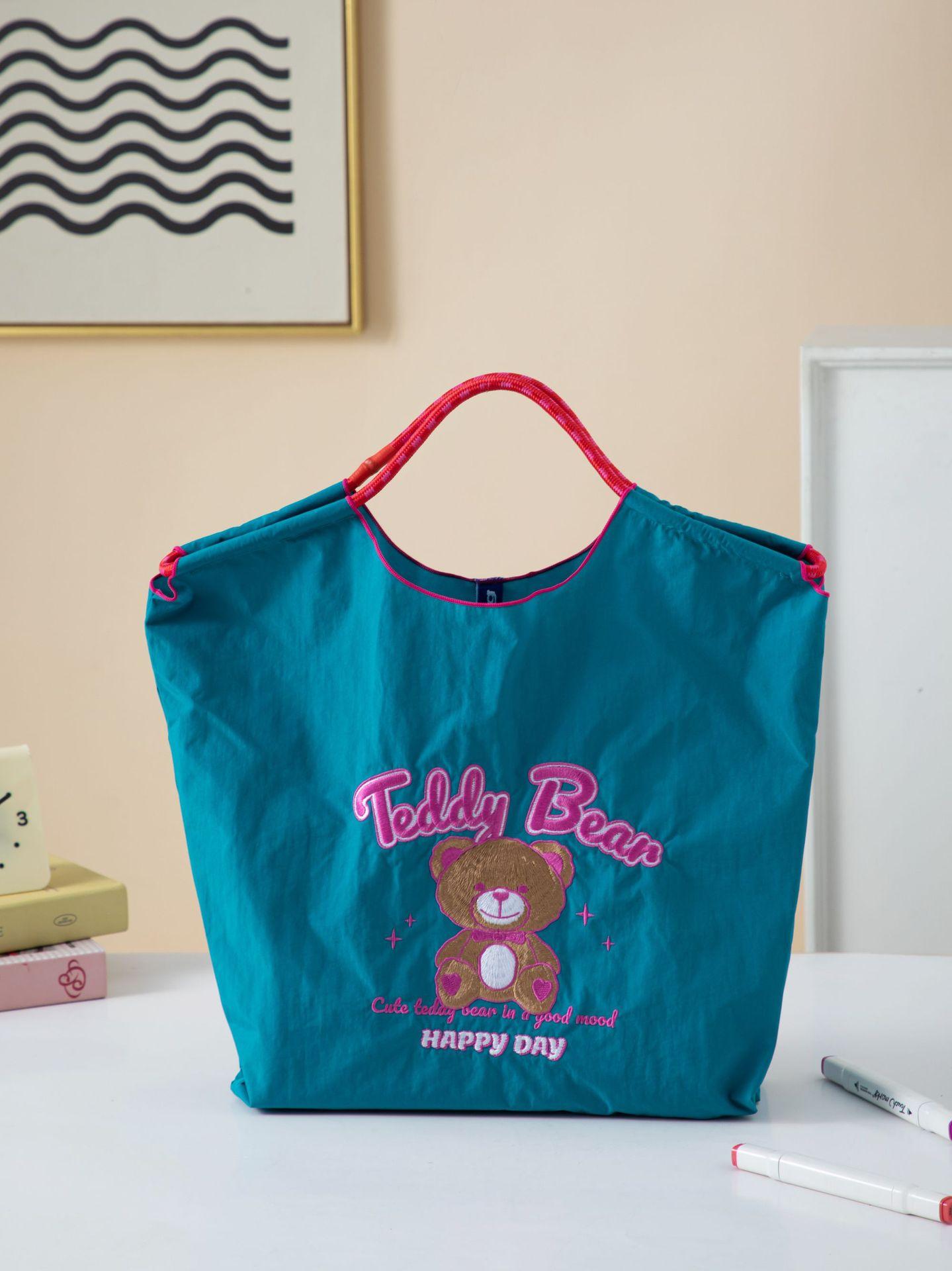 Summer New Canvas Bag for Women Ballchain Bag Single Shoulder Embroidered Handbag Large Capacity Niche Trend