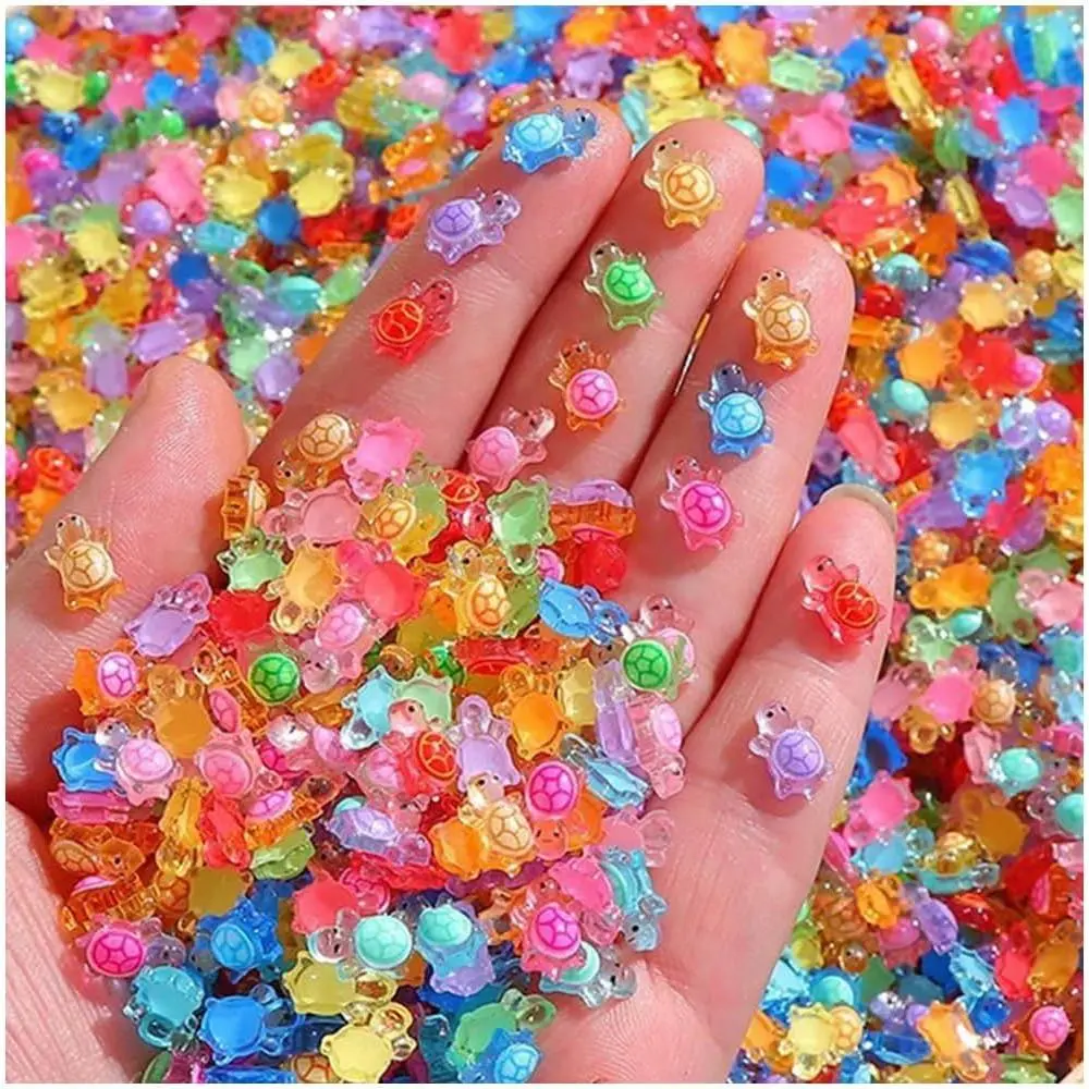 250 count Mini   Turtles, Figures Turtle Bulk, Luminous Mini  Figurines Glow in The Dark Small Plastic Miniature Turtles Miniature Things Figurines to