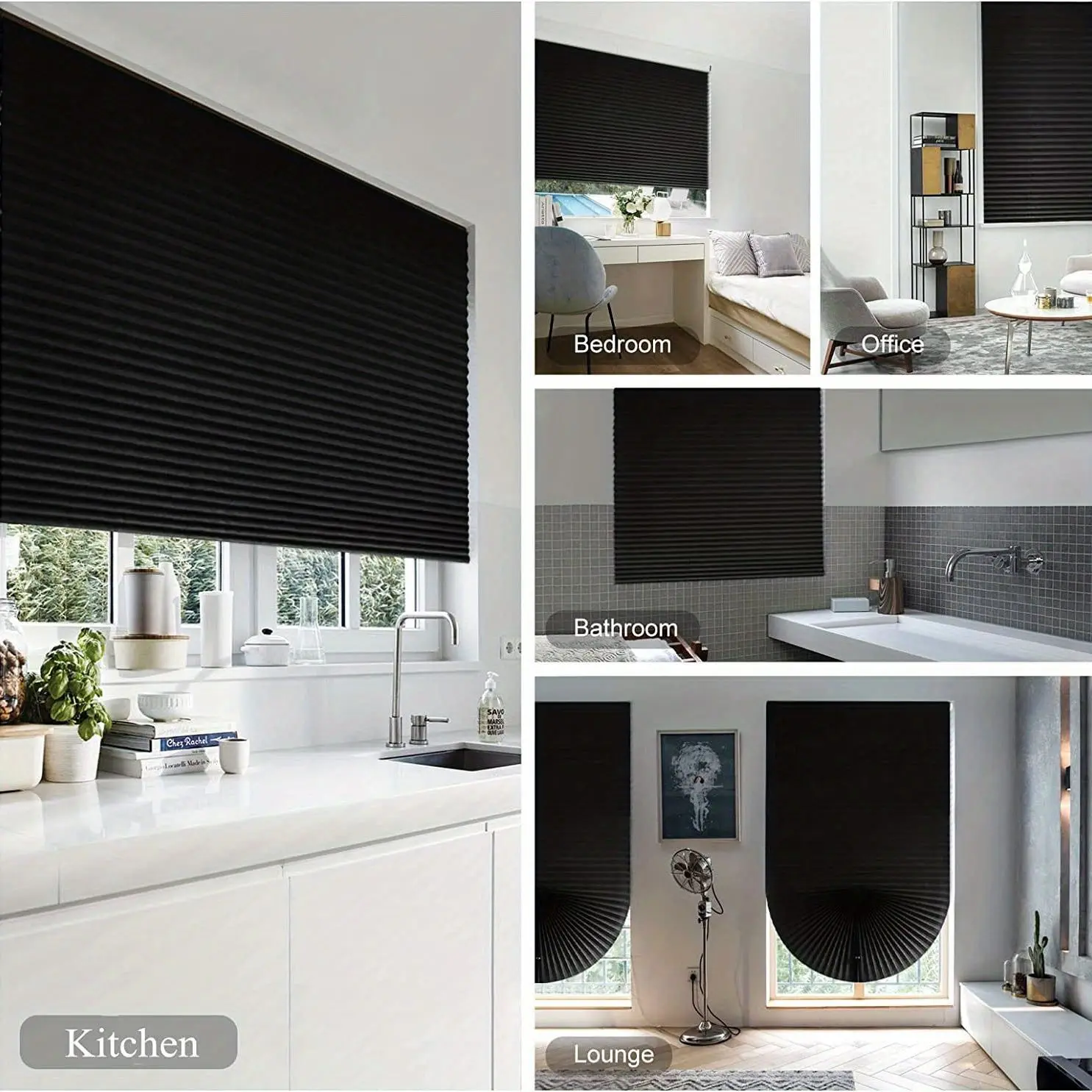 Portable Full-Shading Self-Adhesive Pleated Blind, Non-Perforated Adhesive Window Cover for Home Decor