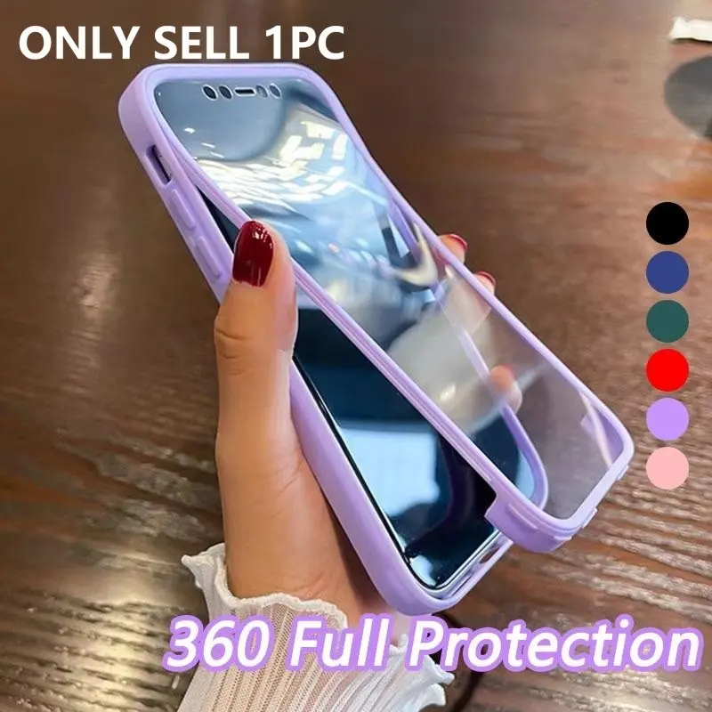 For Samsung S26 S25 S24 S23 Plus Ultra A07 A17 A27 A37 A57 A06 A16 A26 A36 A56 5G A04E A14 5G/4G A24 4G A34 A54 Full Body Shockproof Cover 360 Front+Back All-Inclusive Screen Protector Phone Case, Shock Resistant Cover