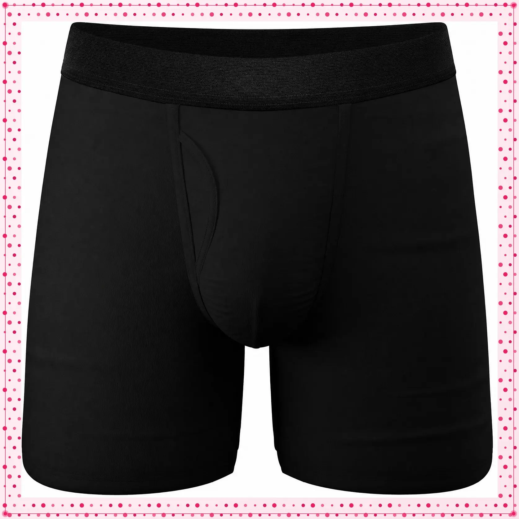 Men's Boxer Briefs with Fly and Ball Pouch - Moisture Wicking, Breathable, Non-Chafing Modal Underwear, No-Roll Waistband, Anti Ride UpGift