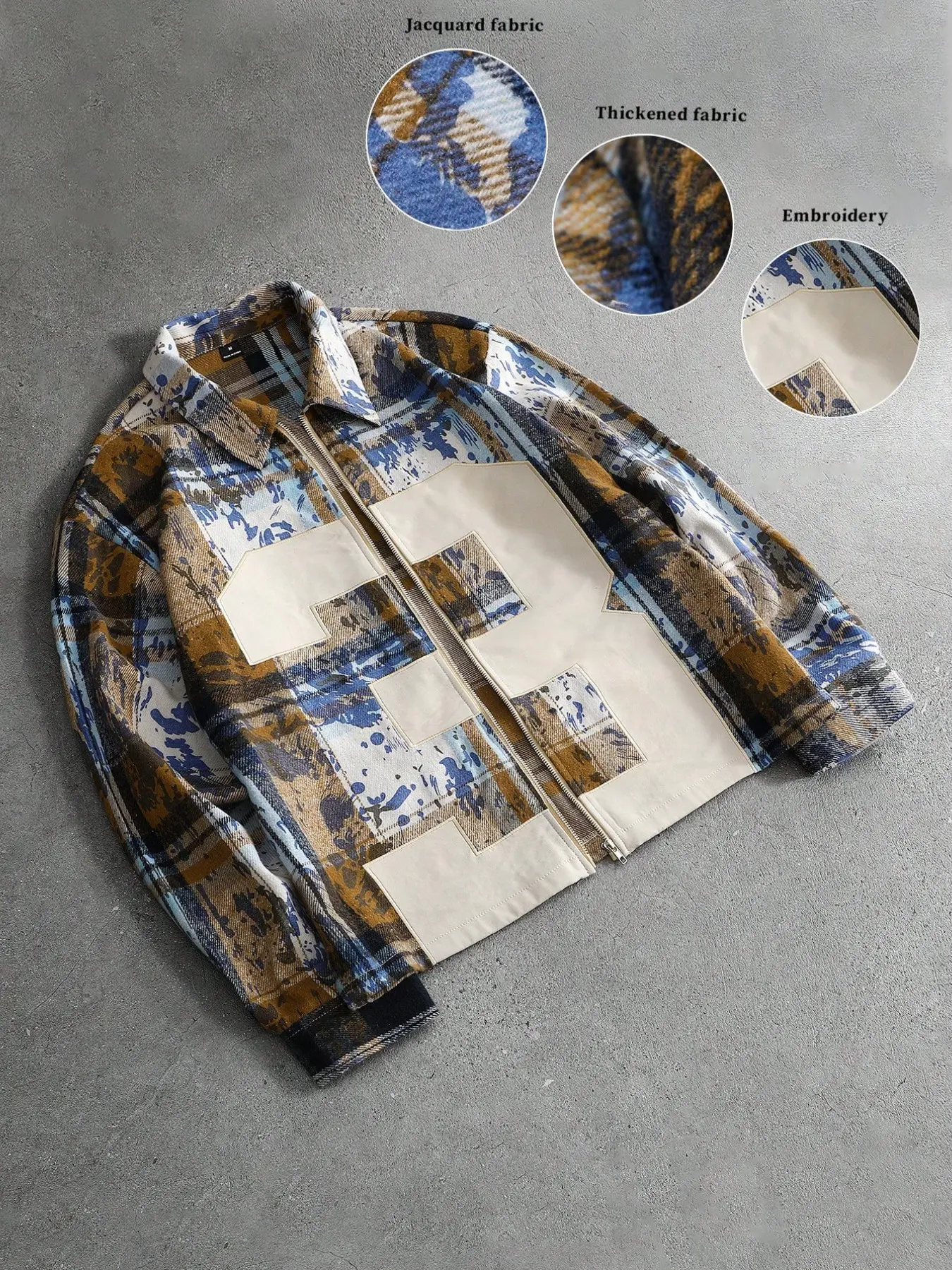 Vintage 90s Men's Loose Fit Flannel Jacket, Embroidered Camo Pattern, Fall Winter Streetwear, Music Festival, Outdoor Travel, Urban Fashion