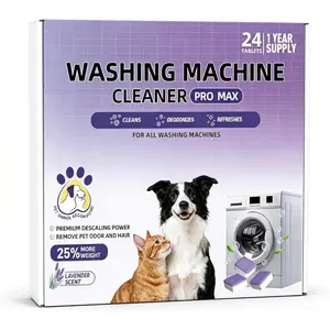 Washing Machine Cleaner Tablets for  Owners PRO MAX, Large Enzymatic Deep Cleaning Remove for  &  Hair, Odor, , Compatible with HE, Top & Front Load