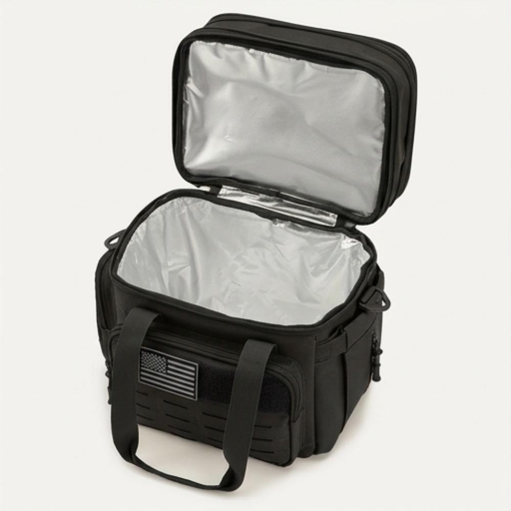 4.76 gallon men's green tactical lunch box, expandable and durable insulated cooler, leak-proof design, suitable for hunting, work, camping, outdoor picnics and adult dining, equipped with MOLLE webbing