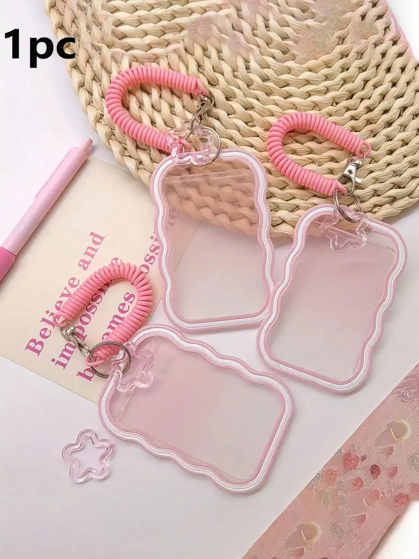 Matte Transparent Silicone Card Holder with Spring Keychain, Suitable for Student ID, Bus Pass, Campus Card, Lightweight and Durable, Acrylic Id Holder