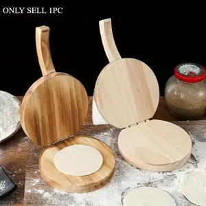 1pc, Meal Preparation Tools, Tortilla Press, Wooden Tortilla Maker, Household Quesadilla Maker, Dumplings Skin Press, Burger Press Mold With Handle, Patty Maker Mould, Dough Press, Kitchen Stuff, Kitchen Gadgets