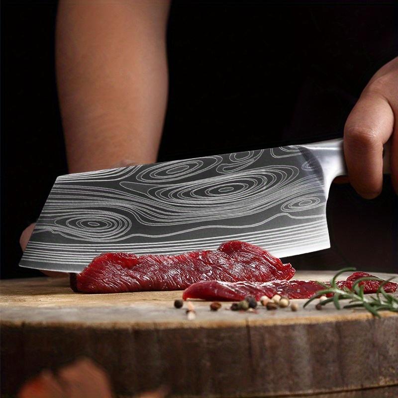 Sharp Stainless Steel Kitchen Knife Damascus-cut Knife Household Cleaver Bone Knife Melon and Fruit Knife Chef's Knife