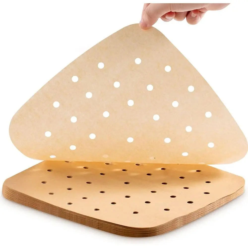 200 count  Paper, 9 Inch Square Air Fryer Liner, Filter Paper, (100 Perforated & 100 Imperforate), Non-Stick Baking Paper for Steamers, Cake Pan