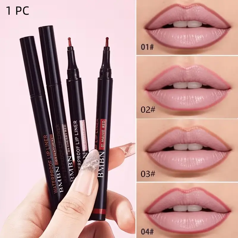 4-color liquid lip liner, Lipliner, and lip gloss lipstick, matte and non-greasy, waterproof and smudge-proof, with a unique marker-style applicator, bright colors, easy to apply, long-lasting, perfect for all skin tones, for creating gorgeous custom