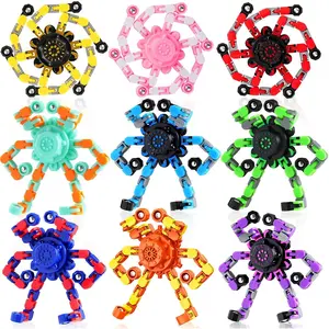 9PCS Transformable Fidget Spinners, Sensory Fidget Deformable Chain DIY Robot Spinner Sensory for Boys, Fidget Toys for Party Favors Travel Toysfidget toys