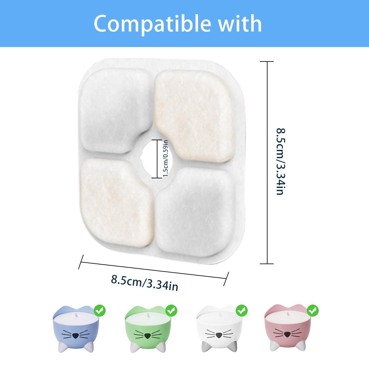 Cat Water Fountain Filter, 12pcs/set Pet Water Fountain Replacement Filter, Compatible with A Variety Of Pet Water Fountains