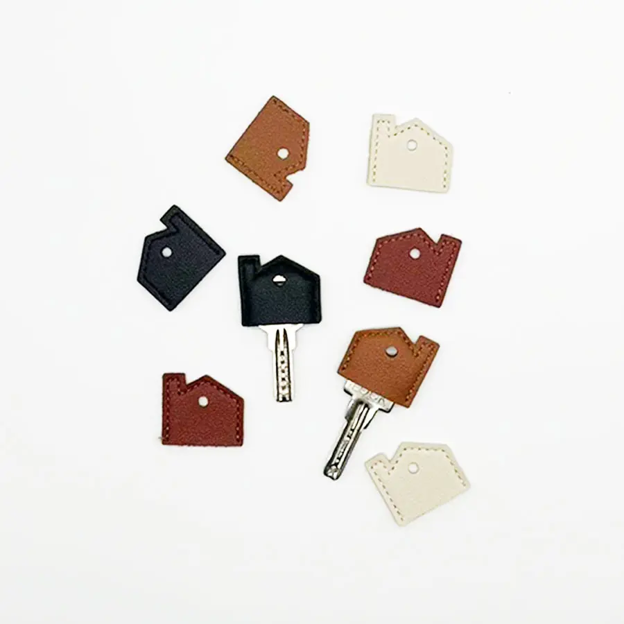 Multicolor Key Identifier Protection Case, PU Leather Key Cover, Cute Leather Key Cap Keychain, Home Office Key Classification Set