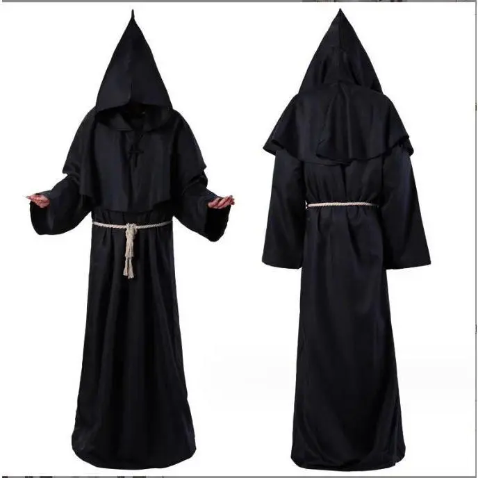 Ancient Monk Costume Medieval Priest Robe Wizard Cosplay Clothing Stage Performance