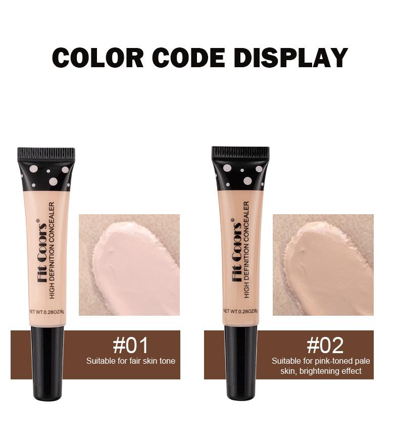 1pcs|Fit Colors Viral TikTok 8-Shade Full-Skin Tube Concealer | Conceal & Contour Nourishing | Hide Dark Circles/Acne | Daily Makeup Concealer Foundation