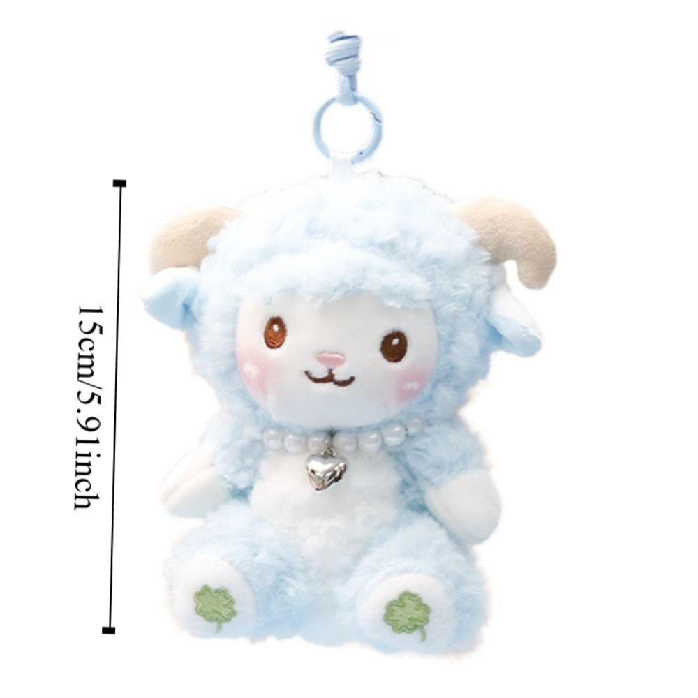 PP Cotton Little Sheep Plush Keychain Fluffy Soft Cartoon Animal Stuffed Doll Comfortable Portable Sheep Plush Keyring