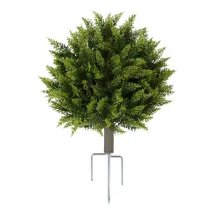Artificial Topiary Bushes for Outdoors, UV Resistant Faux Plants, Fake Greenery Shrubs, Cedar Topiary Ball Trees, Fall Thanksgiving Halloween Decor