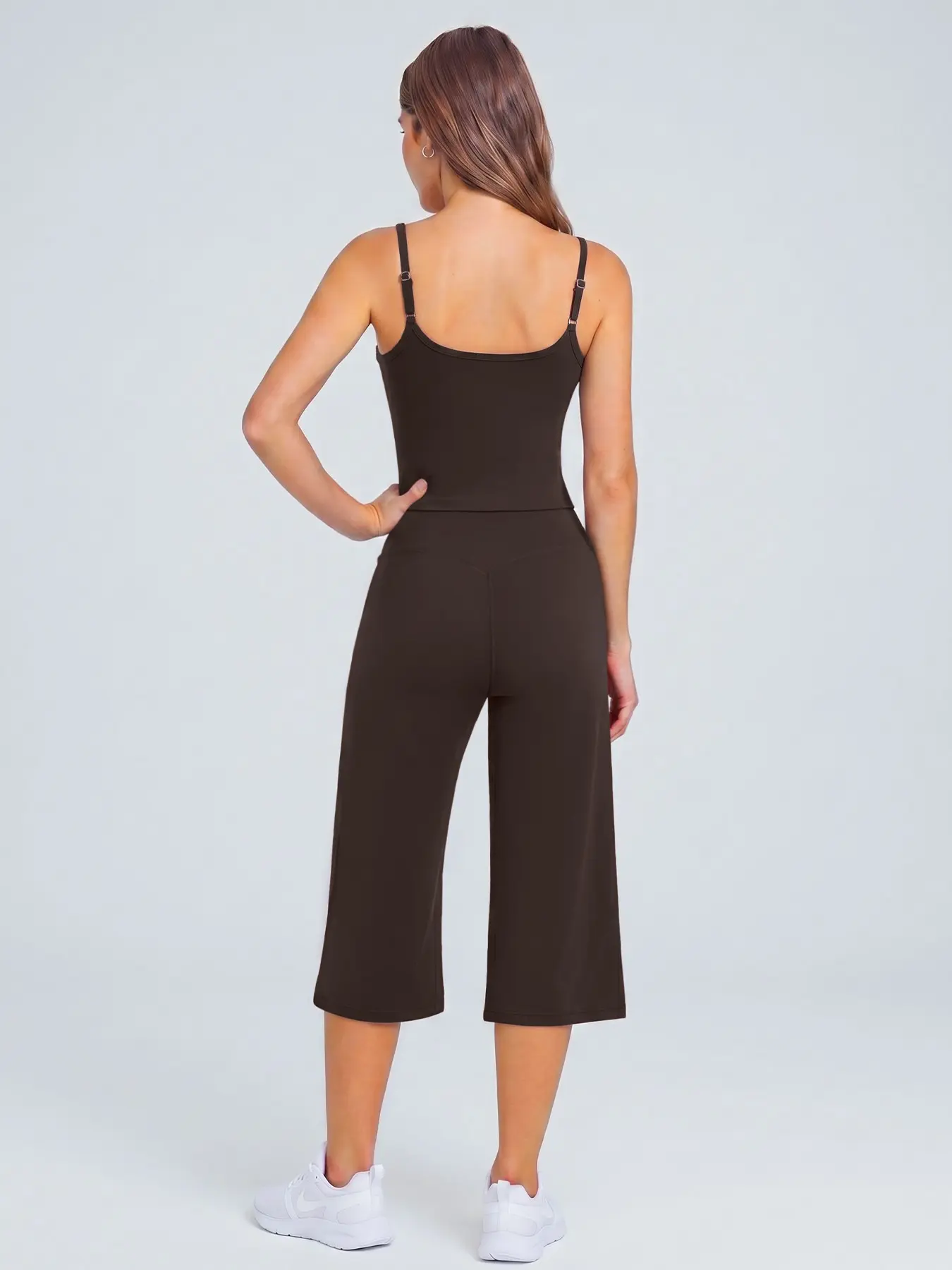 Women's 2 Pieces Workout Set New Yoga Tank Top High Waist Quick-Dry Casual Capris  Wide Legging Running Outdoor Yoga Set Breathable Sports Suit  Comfortable and Stylish Activewear Athleisure Workout Set
