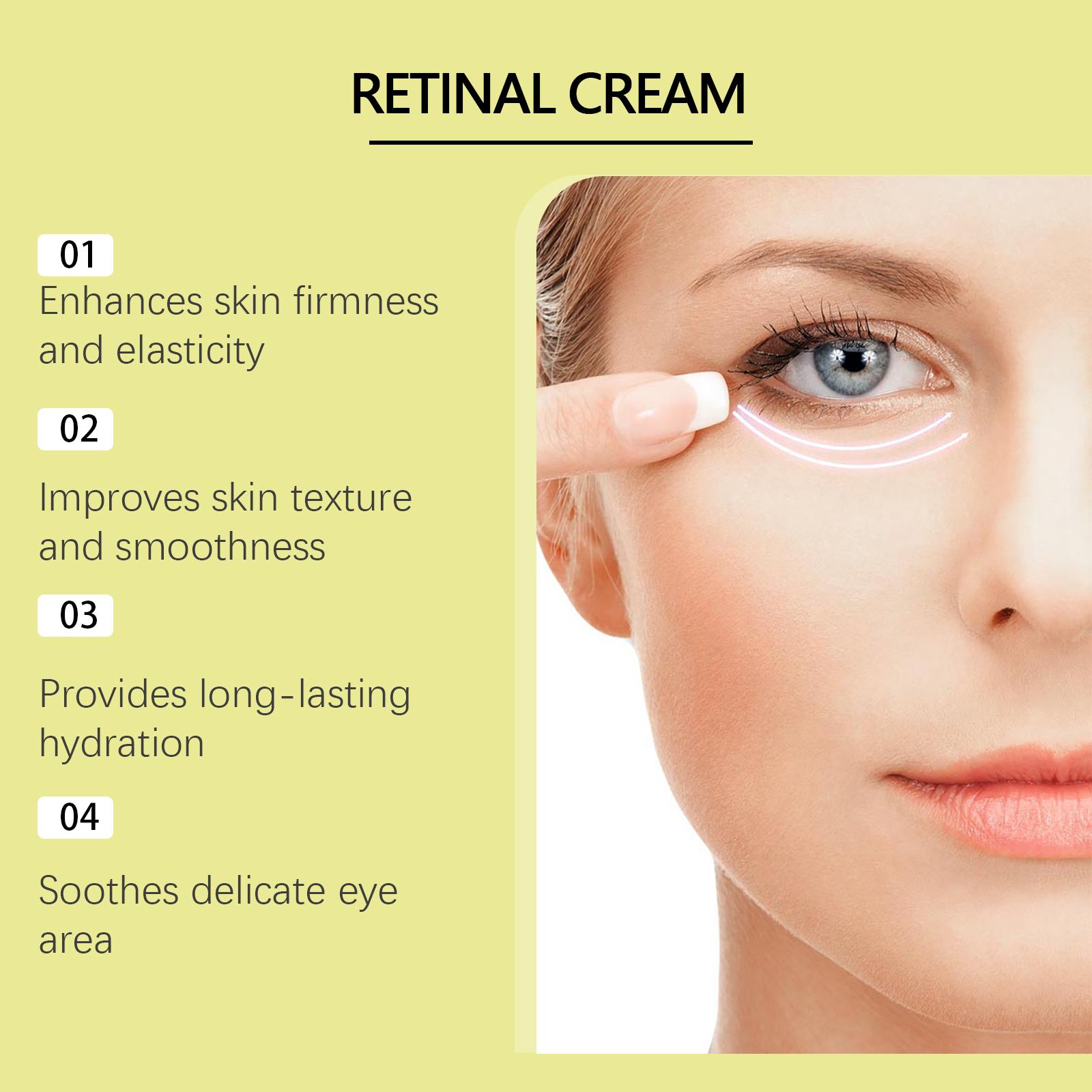 Retinol Firming Eye Cream, Moisturizing Antioxidant Protection, Gel Formula No Parabens, Suitable for Light to Medium Skin Tone