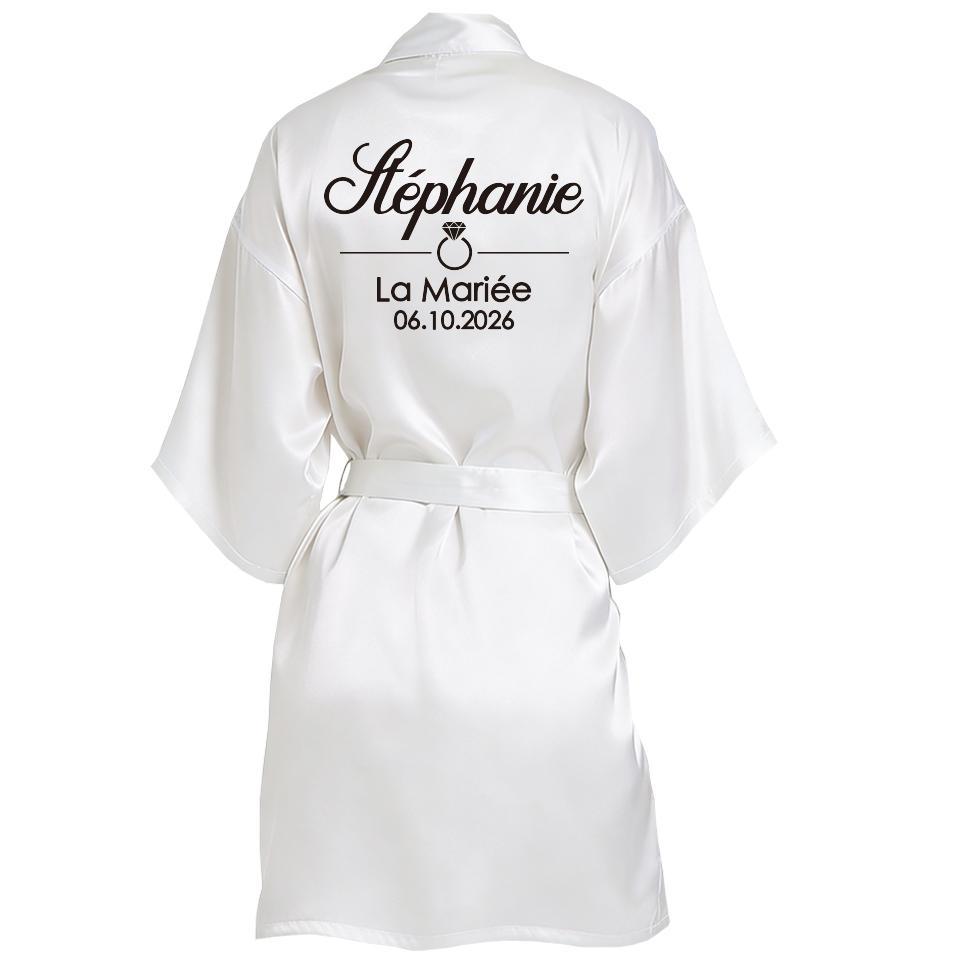 Personalized Name and Date Robe Bride Bridesmaid Bathrobe Birthday Party Gown Add Any Text Robes