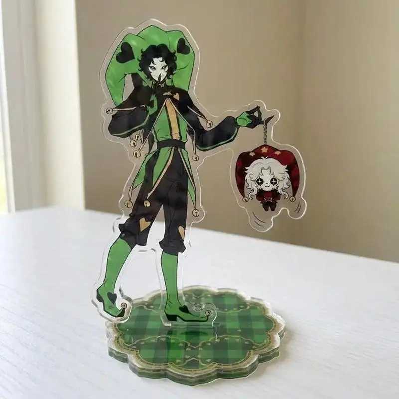 Cartoon Joker Clown Acrylic Stand Figure With Small Pendant Kawaii Character Desktop Ornament Collectible Decor Gift For Anime F