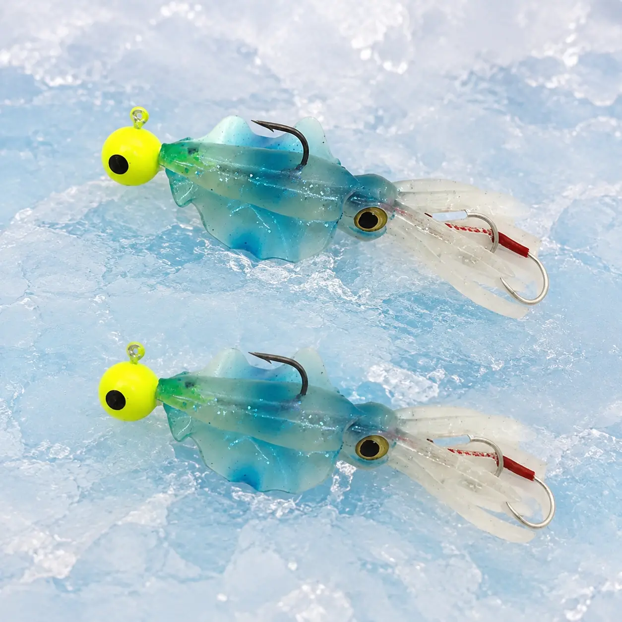 Glow-in-Dark Squid Lure: Flexible TPR Glowing Octopus Skirt Fishing Rig, 3-Level Adjustable Light for Night Sea Fishing. Deep Water Jigging Hooks Set with Tapered Tri-Color & Anti-Tangle Guide. Ideal for Boat, Rock & Raft Fishing, Fits Hook Head Clip.