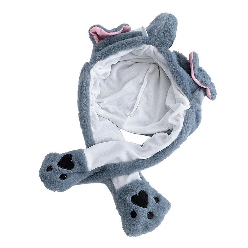New Style Unisex Funny Ear Hat Animal Elephant Couple Cute Ear Moving Up Cap Men Women Rabbits Ears Plush Winter Lovely Hat ﻿
