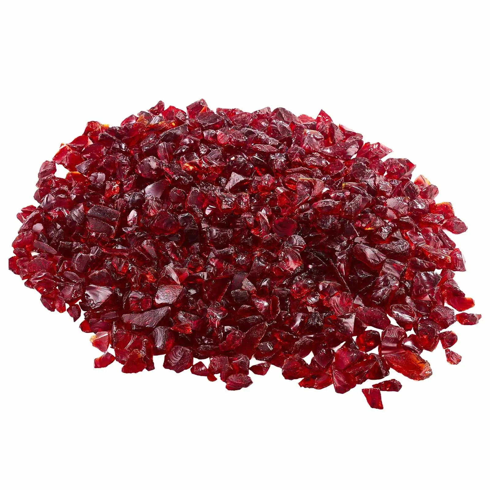 【Summerfinds】VEVOR Fire Glass, 10 LBS/ 4.5 KG Smokeless High-Temperature Resistant Fireplace Rocks, 3/4-Inch/ 19.05 mm Reflective Firepit Glass Rock, High Luster Stone Landscaping for Fire Pit Table, Red
